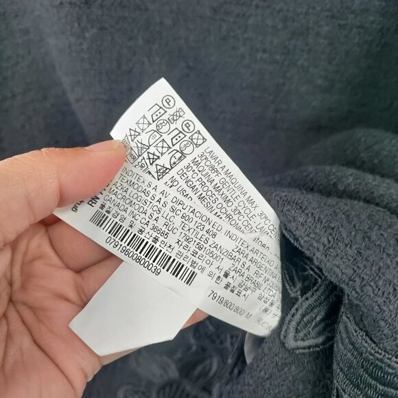 Zara Lace Round Neck Fringe Cap Sleeve  Crepe Mini Dress Medium Black - Picture 7 of 15